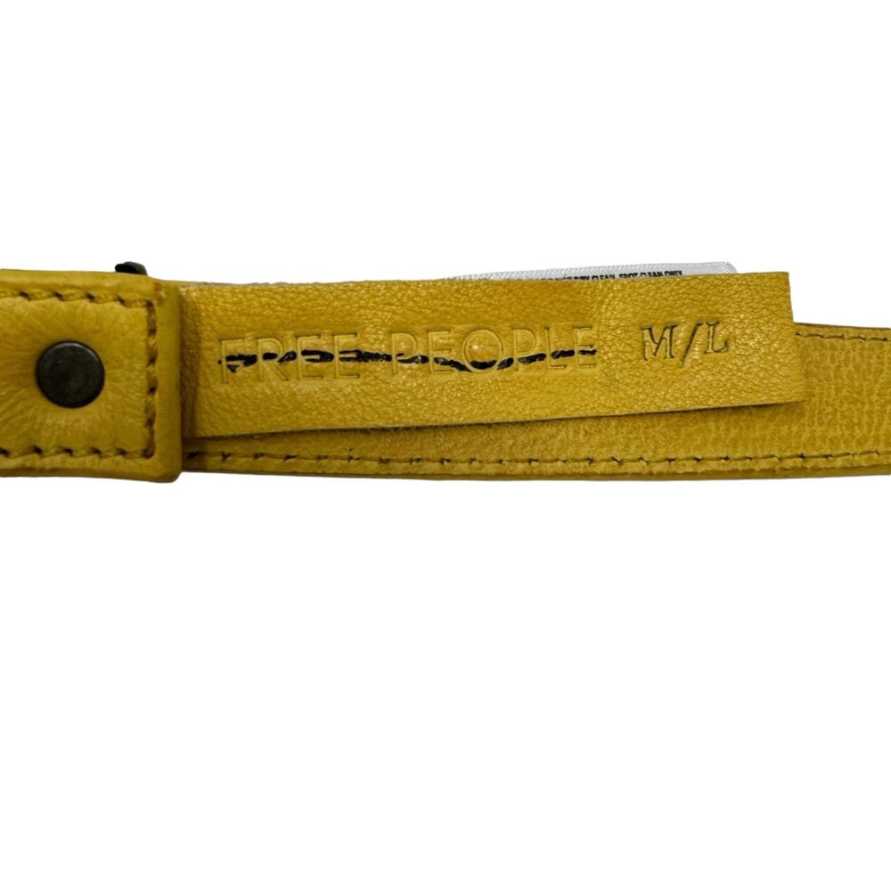 NWOT Free People Billie Leather Belt in Honey - Picture 6 of 9